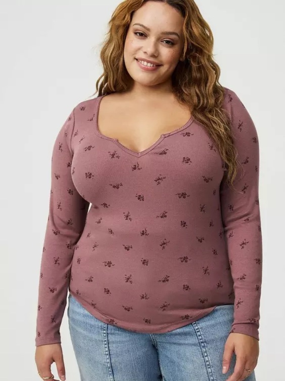 Torrid Cotton Modal Rib Notch Neck Top